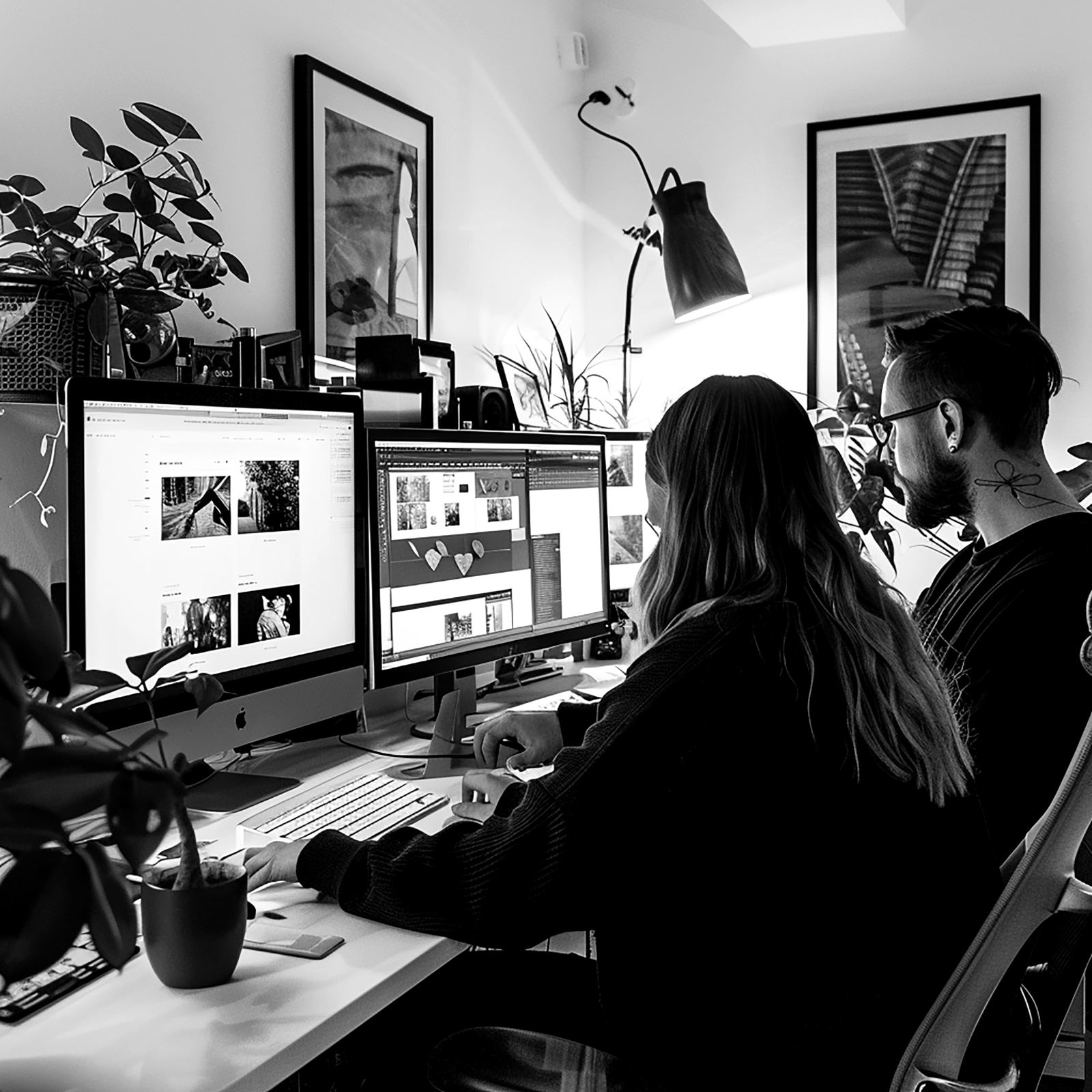 El equipo trabajando en el estudio